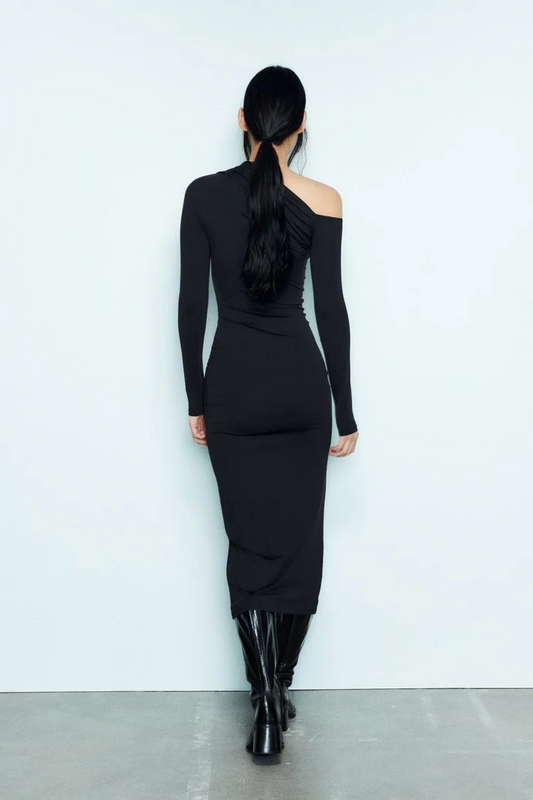 EVA LONG ASYMMETRIC POLYAMIDE MAXI